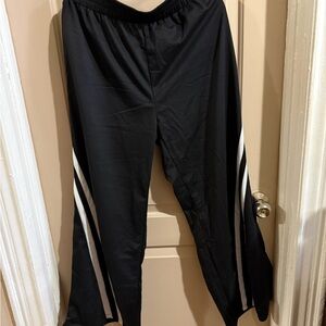 Source Unknown Black Track Pants with White Stripes